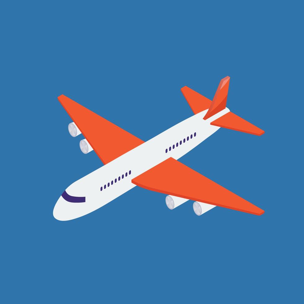 ilustração isométrica de avião vetor