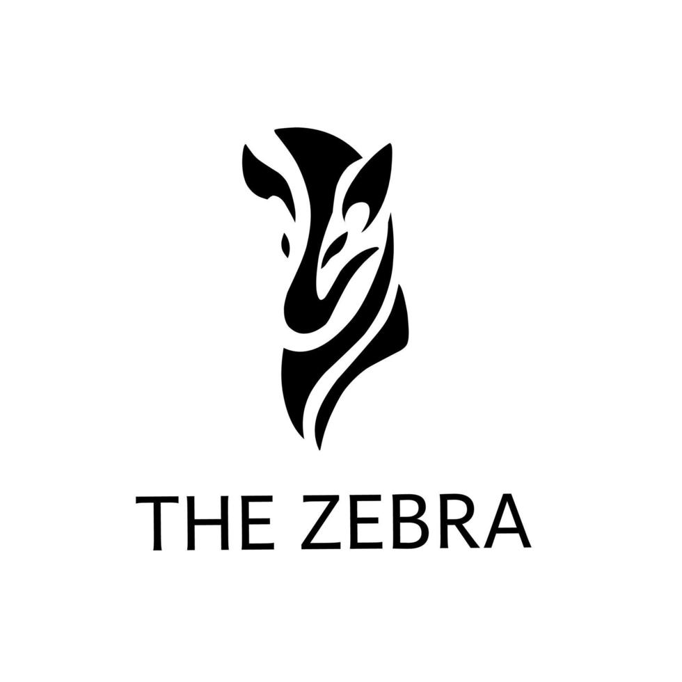 ilustração vetorial gráfico de ofzebra logotipo abstrato em forma de cabeça vetor