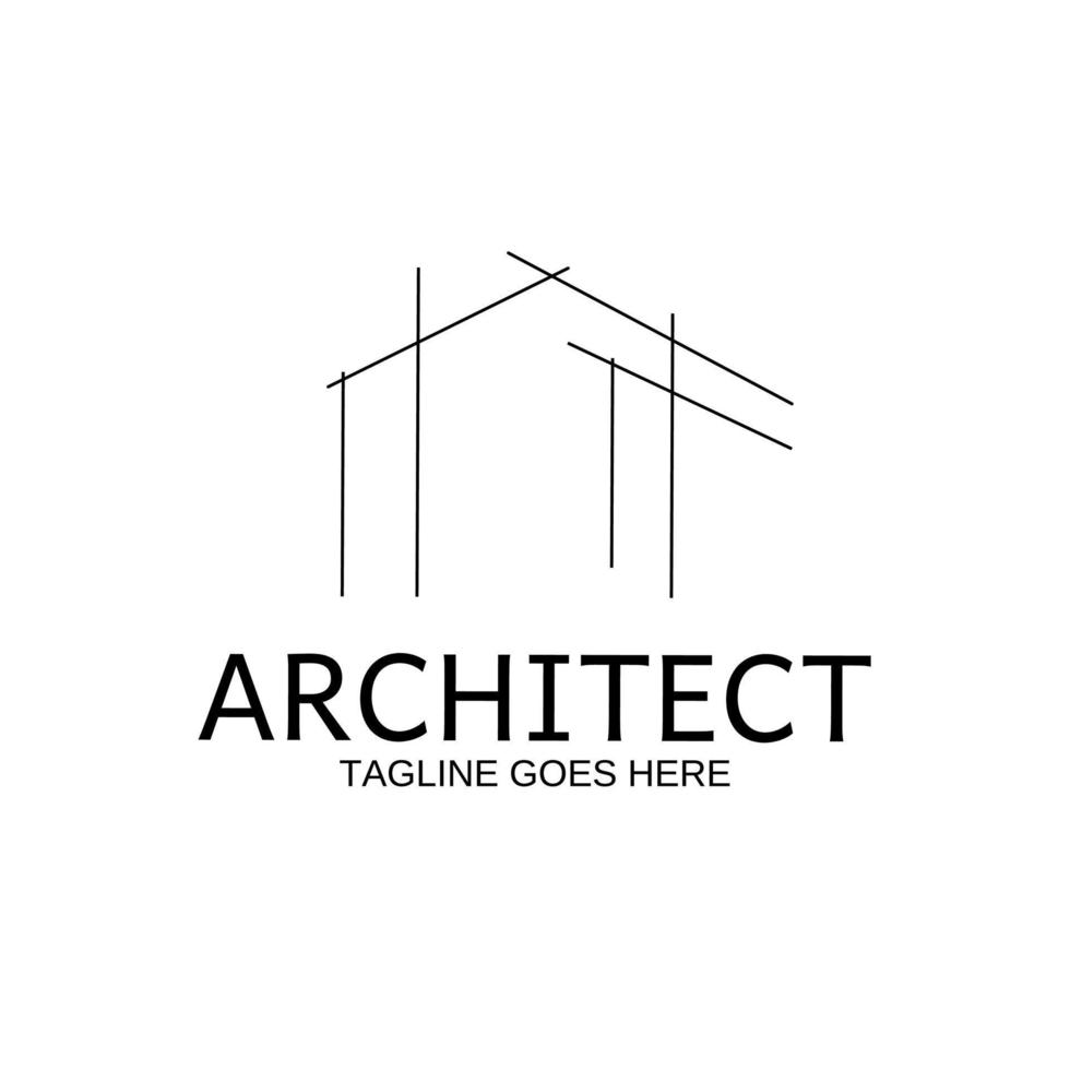 logotipo de projeto de construção de arquiteto vetor