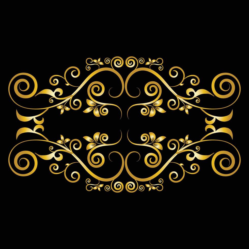 elemento de vetor elegante moldura decorativa para design em estilo oriental, lugar para texto. linda borda dourada floral. ilustração de renda para convites, cartões e design de camiseta.