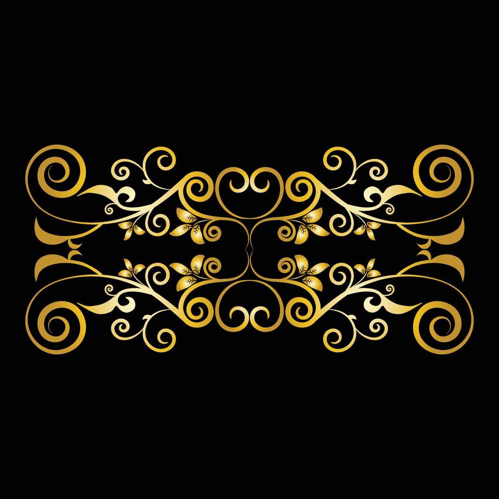 elemento de vetor elegante moldura decorativa para design em estilo oriental, lugar para texto. linda borda dourada floral. ilustração de renda para convites, cartões e design de camiseta.