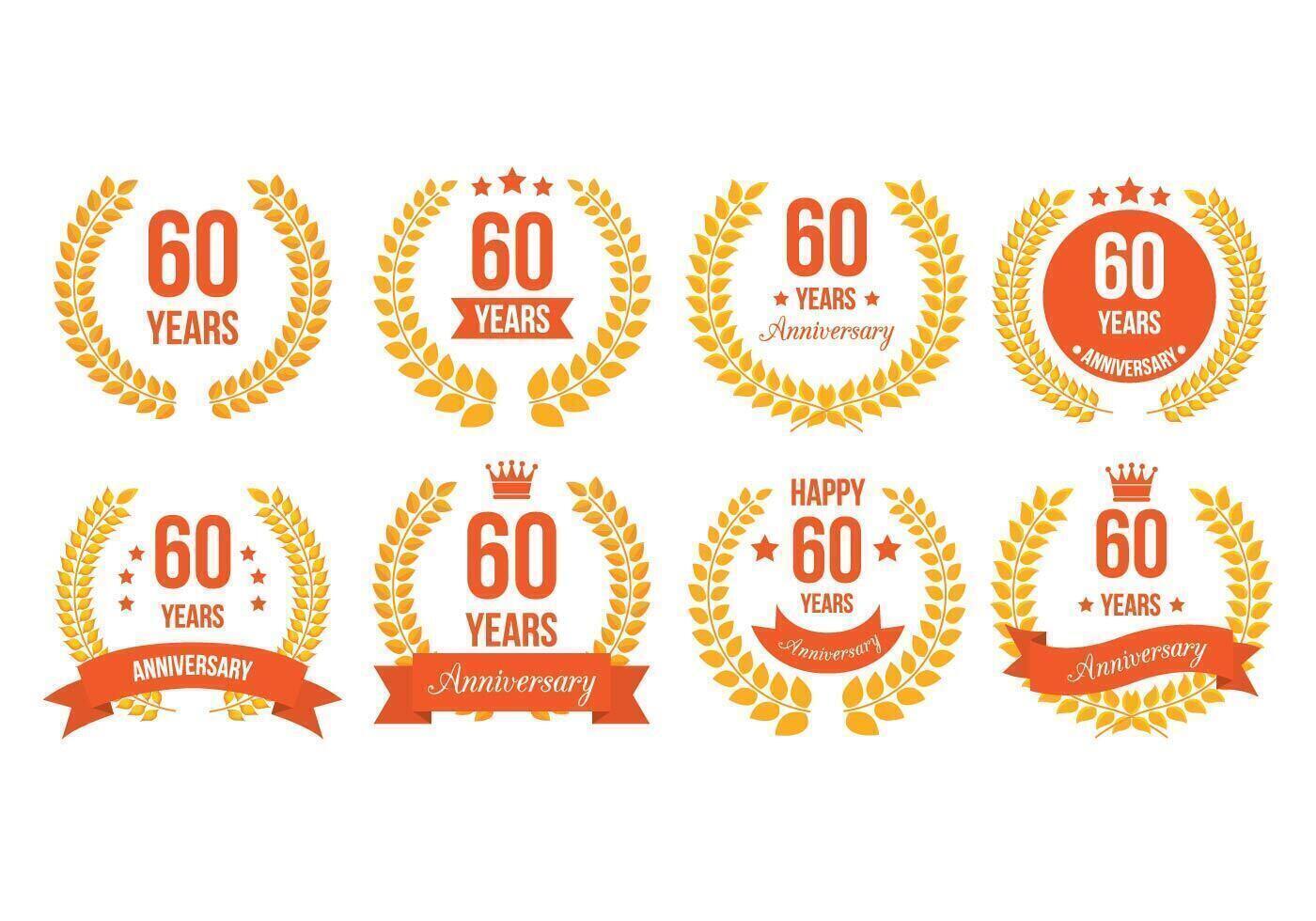 60th badges vetor