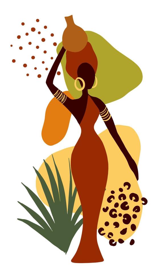 linda mulher negra woman.african. ilustração vetorial na moda vetor