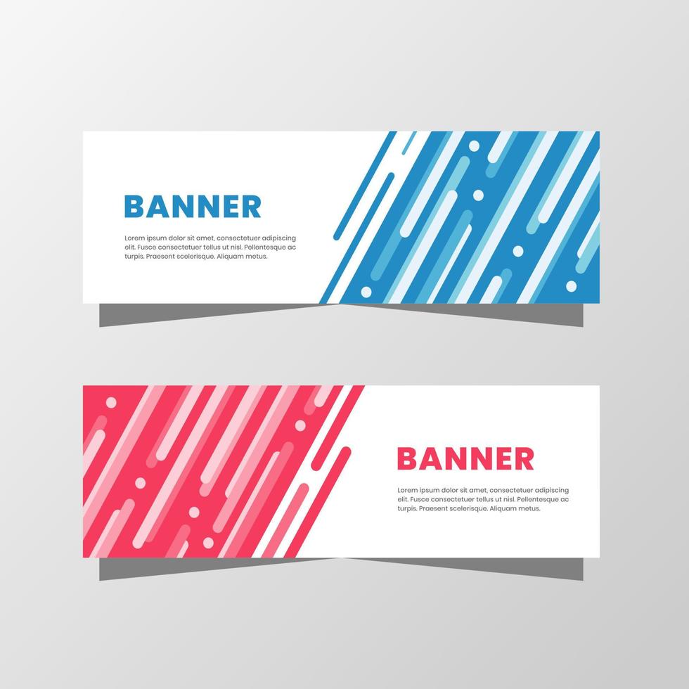 gráfico de vetor de design de banner abstrato. com esquema de cores azul e vermelho moderno. perfeito para você usar