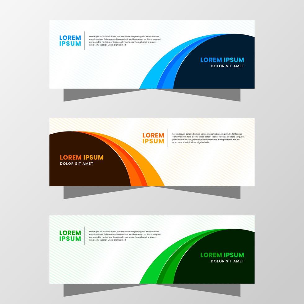 gráfico de vetor de design de banner abstrato. com esquema de cores azul, laranja e verde moderno. adequado para venda de banner, apresentação, promoção, folheto, pôster e folheto.