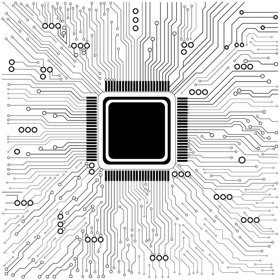 conceito de vetor de holograma de placa de circuito eletrônico circular ai hud para tela de negócios de fundo de elemento de tecnologia futura