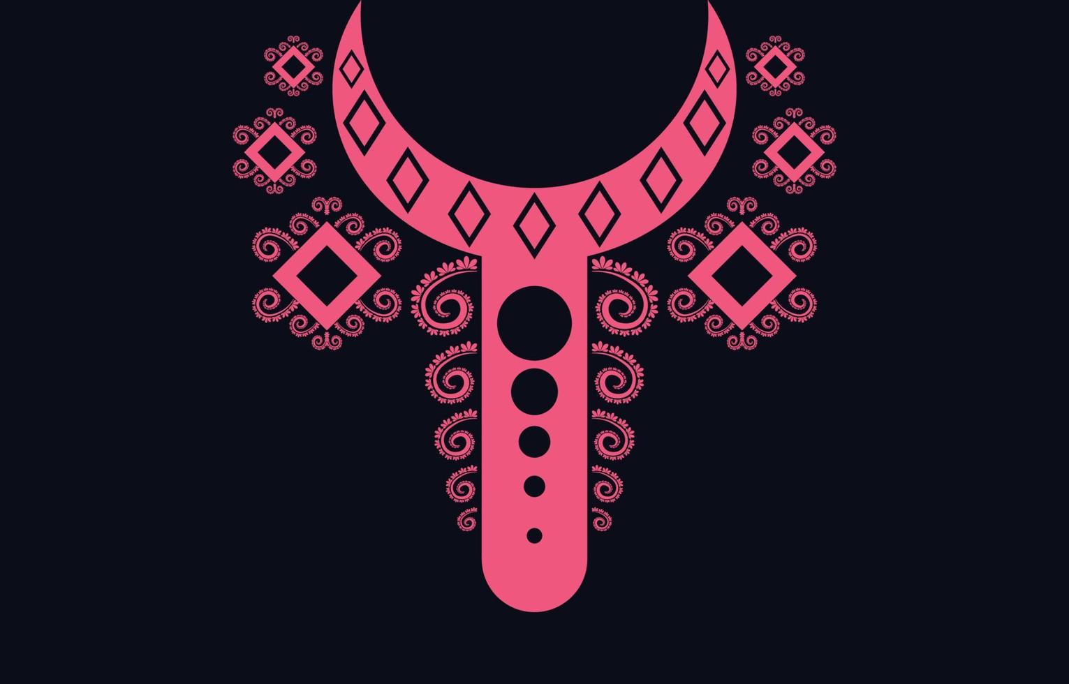 colar padrão geométrico oriental étnico tradicional .flower bordado design para moda women.background, papel de parede, roupas e embrulho. vetor