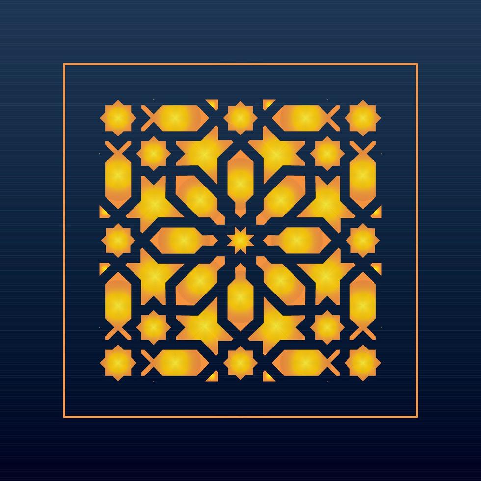 fundo geométrico abstrato decorativo ouro ornamento árabe padrão cortado vetor