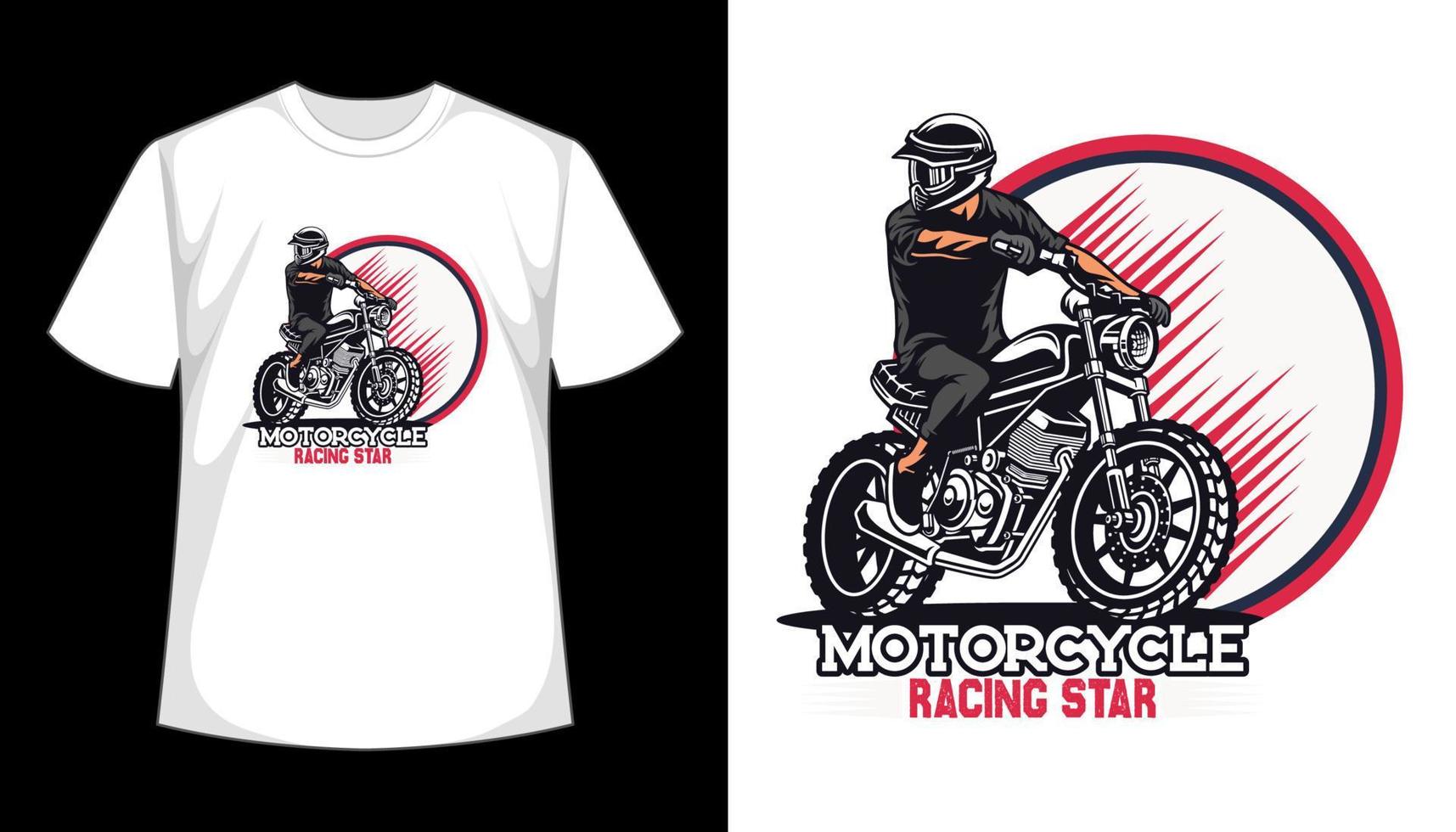 modelo de design de camiseta de vetor de motociclista de corrida de moto