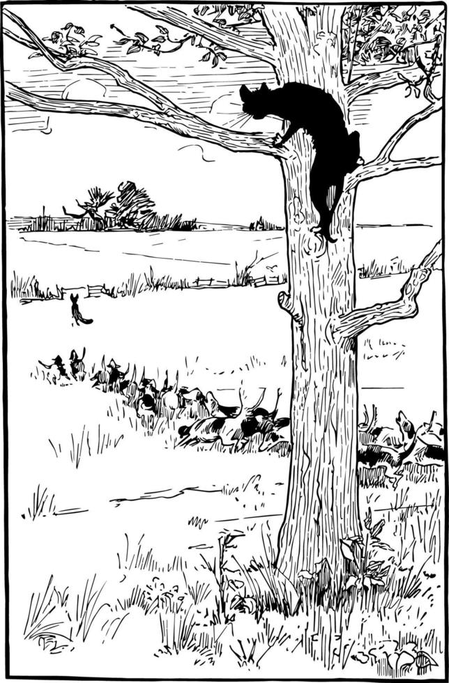 o truque de reynard a raposa tibert, ilustração vintage vetor