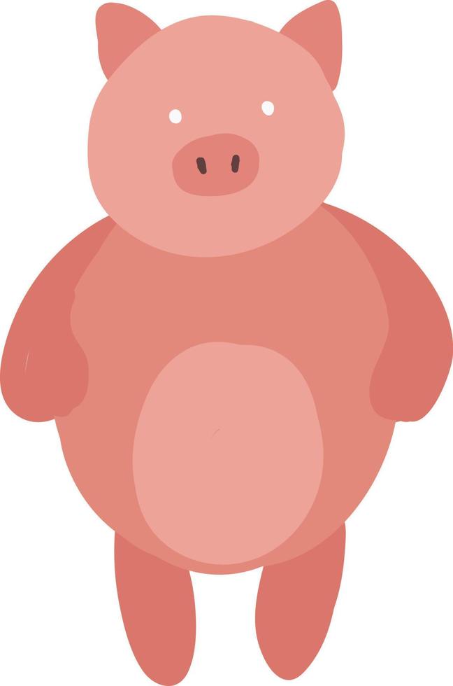 porco gordo estranho, ilustração, vetor em fundo branco.
