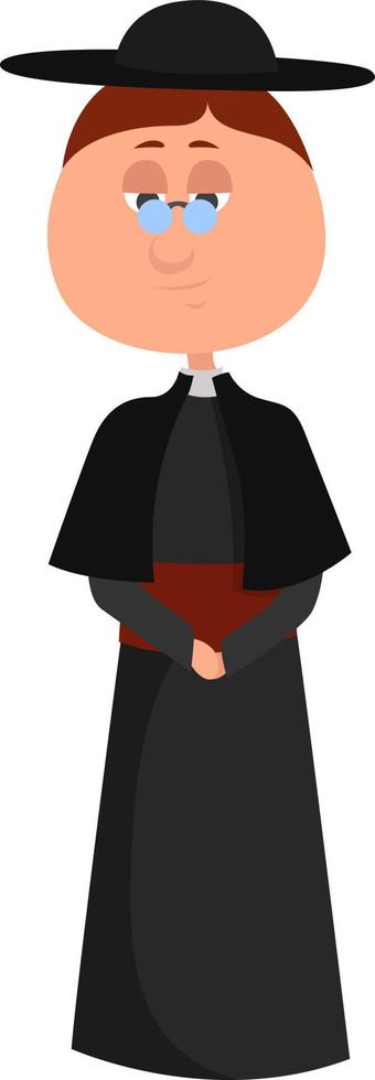 padre católico, ilustração, vetor em fundo branco