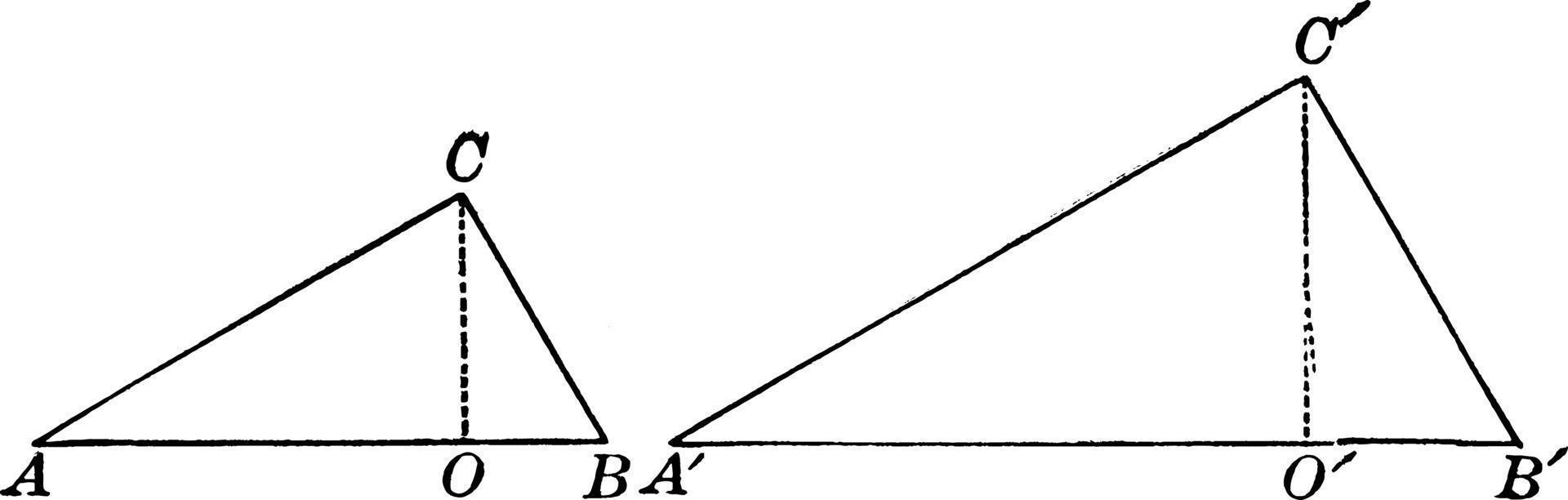 dois triângulos, ilustração vintage. vetor