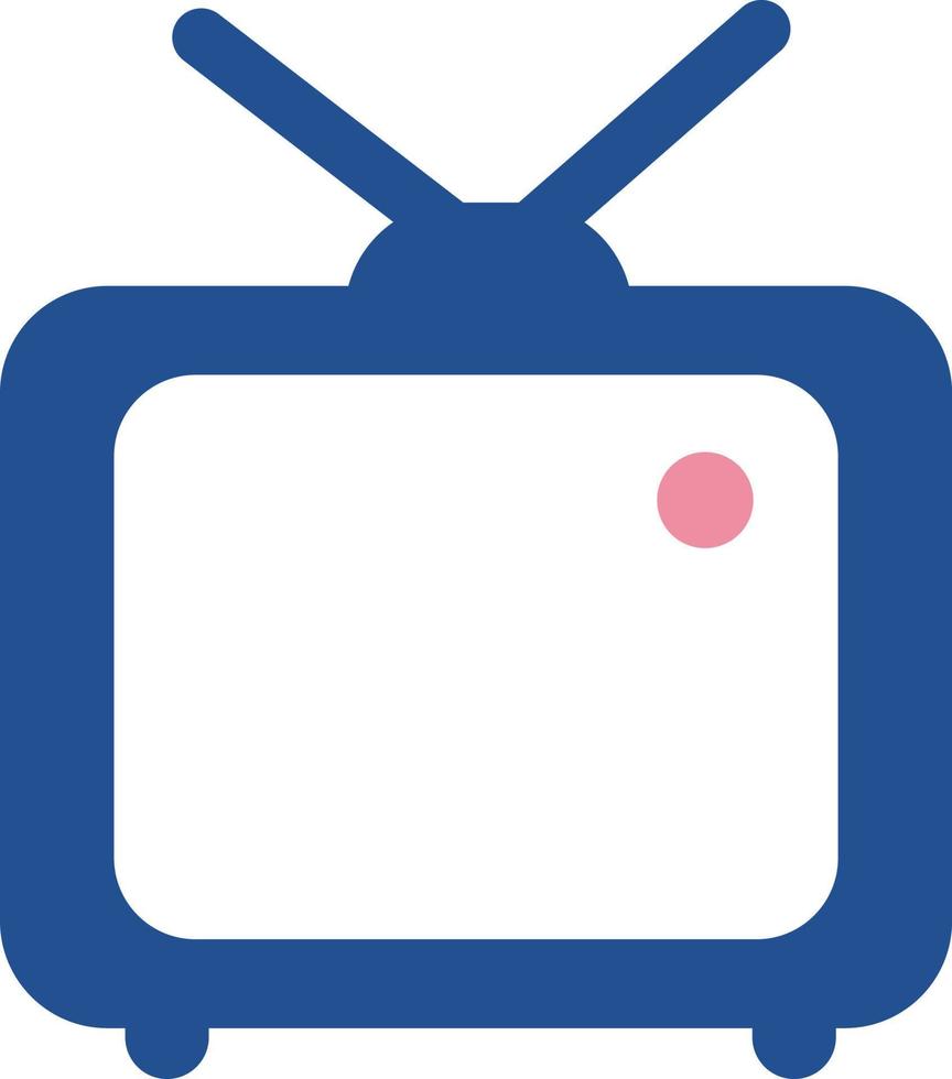 tv azul, ilustração, sobre um fundo branco. vetor