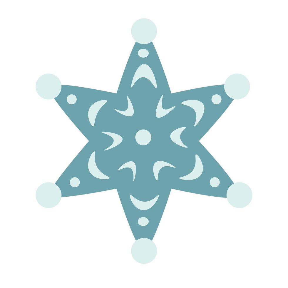 ícone de floco de neve vetorial com decoração plana simples vetor