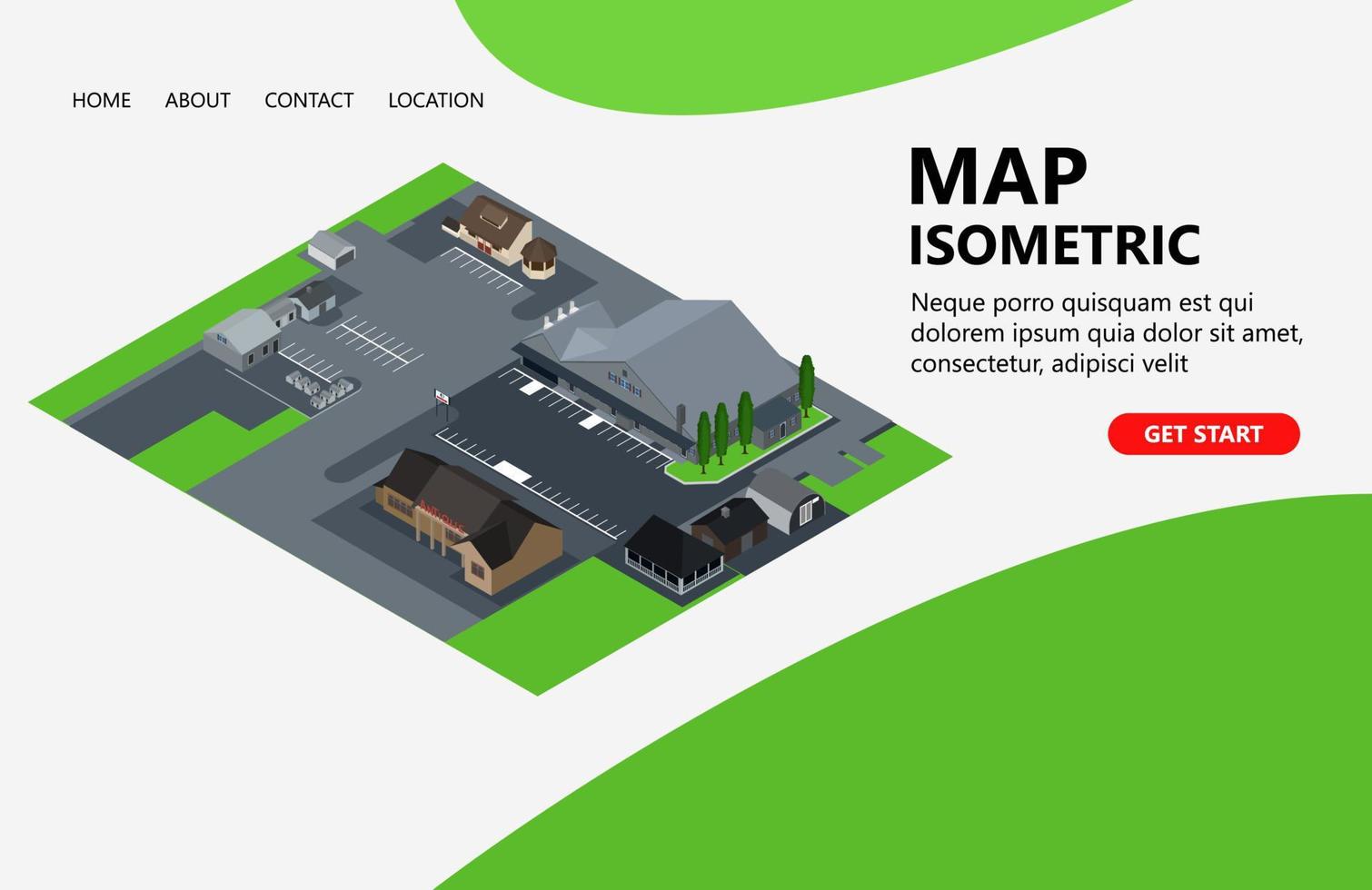 ilustração de um edifício com um estacionamento adequado para página de destino, folhetos, infográficos e outros ativos relacionados a gráficos vetoriais vetor