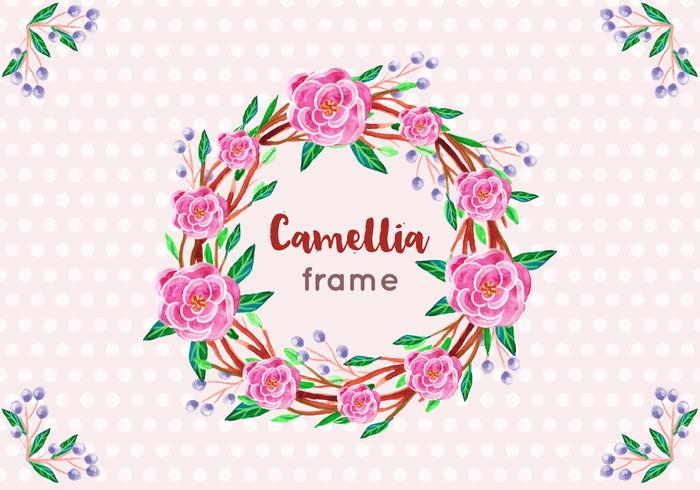 Vector Camellia quadro livre no estilo da aguarela