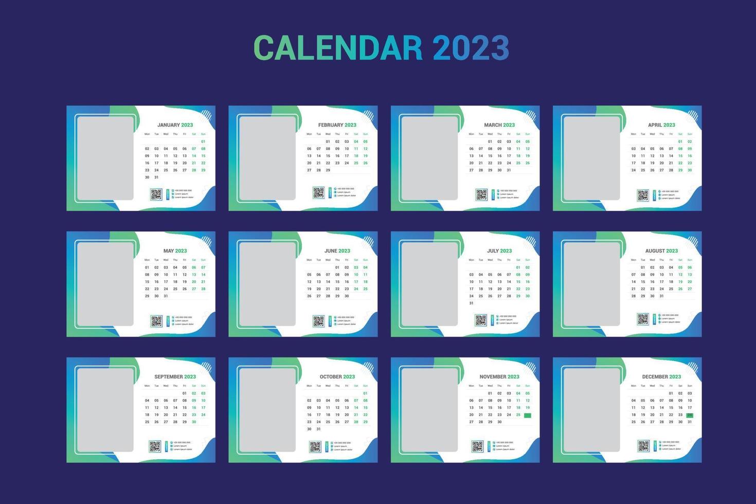 calendário de mesa 2023 vetor