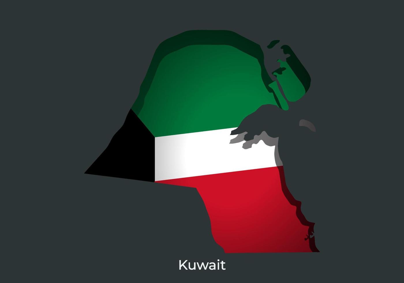 bandeira do Kuwait. design de estilo de corte de papel da bandeira oficial do mundo. apto para banner, plano de fundo, pôster, modelo de aniversário, feriado do festival, dia independente. vetor eps 10