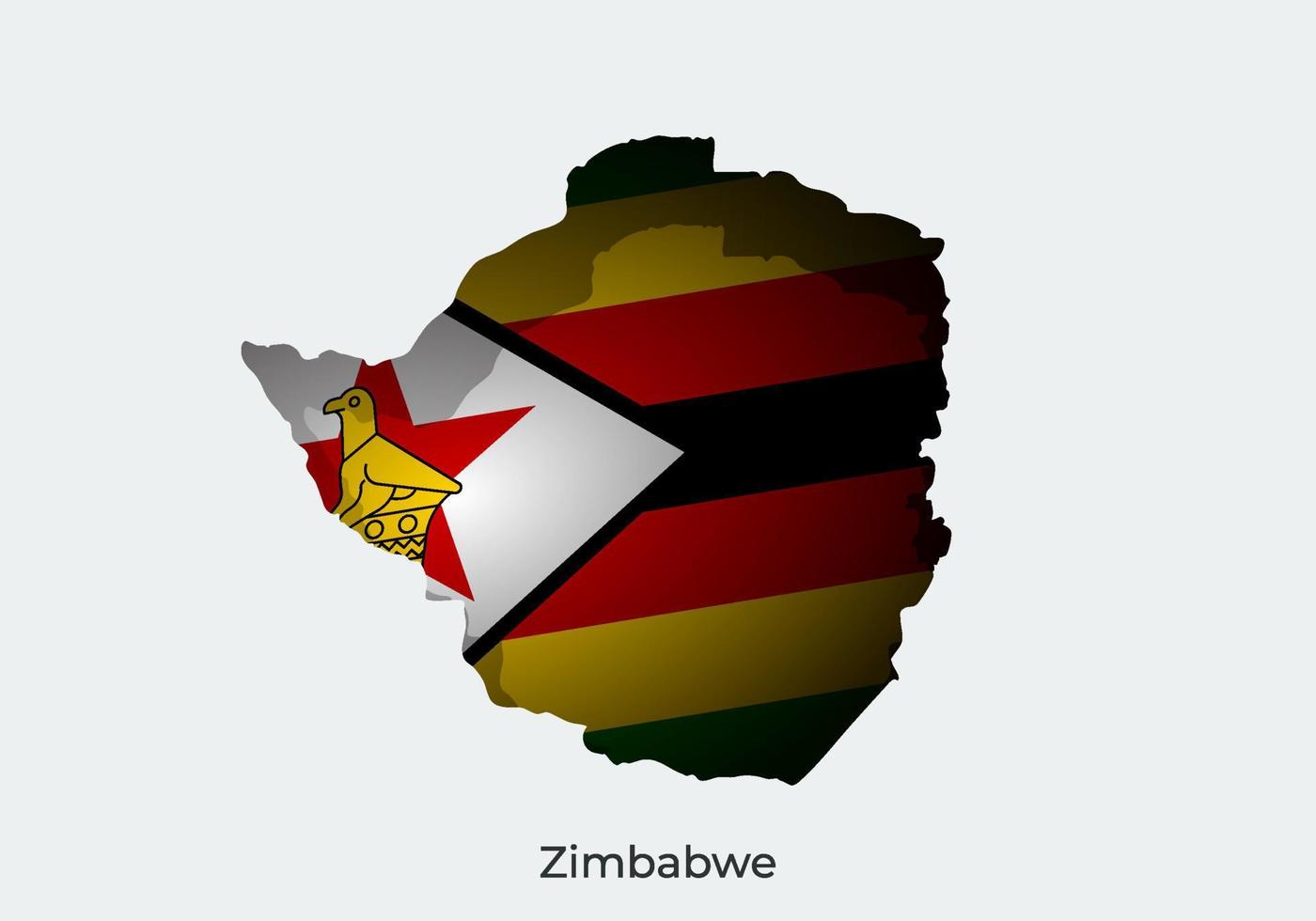 bandeira do zimbabué. design de estilo de corte de papel da bandeira oficial do mundo. conceito de mapa. apto para banner, plano de fundo, pôster, modelo de aniversário, feriado do festival, dia independente. vetor eps 10