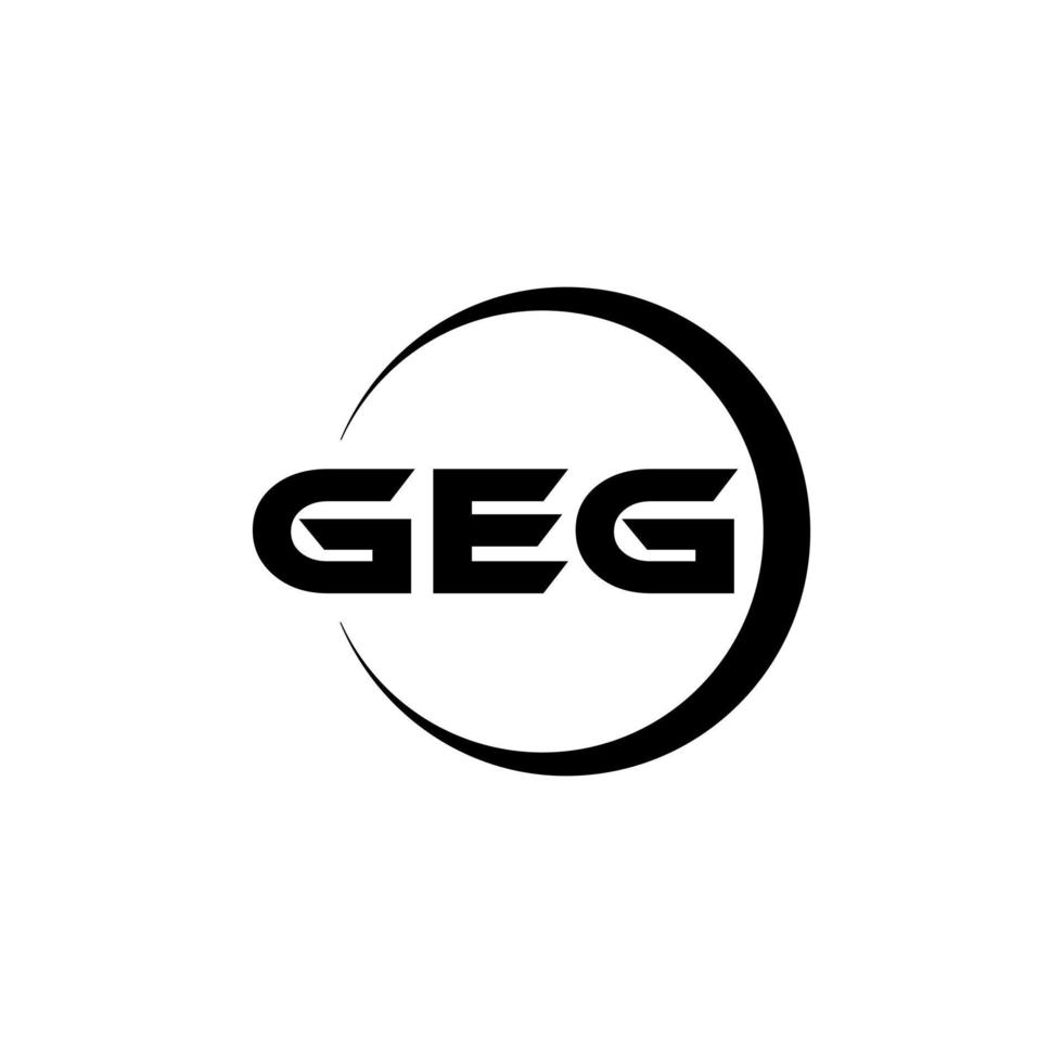 design de logotipo de carta geg na ilustração. logotipo vetorial, desenhos de caligrafia para logotipo, pôster, convite, etc. vetor
