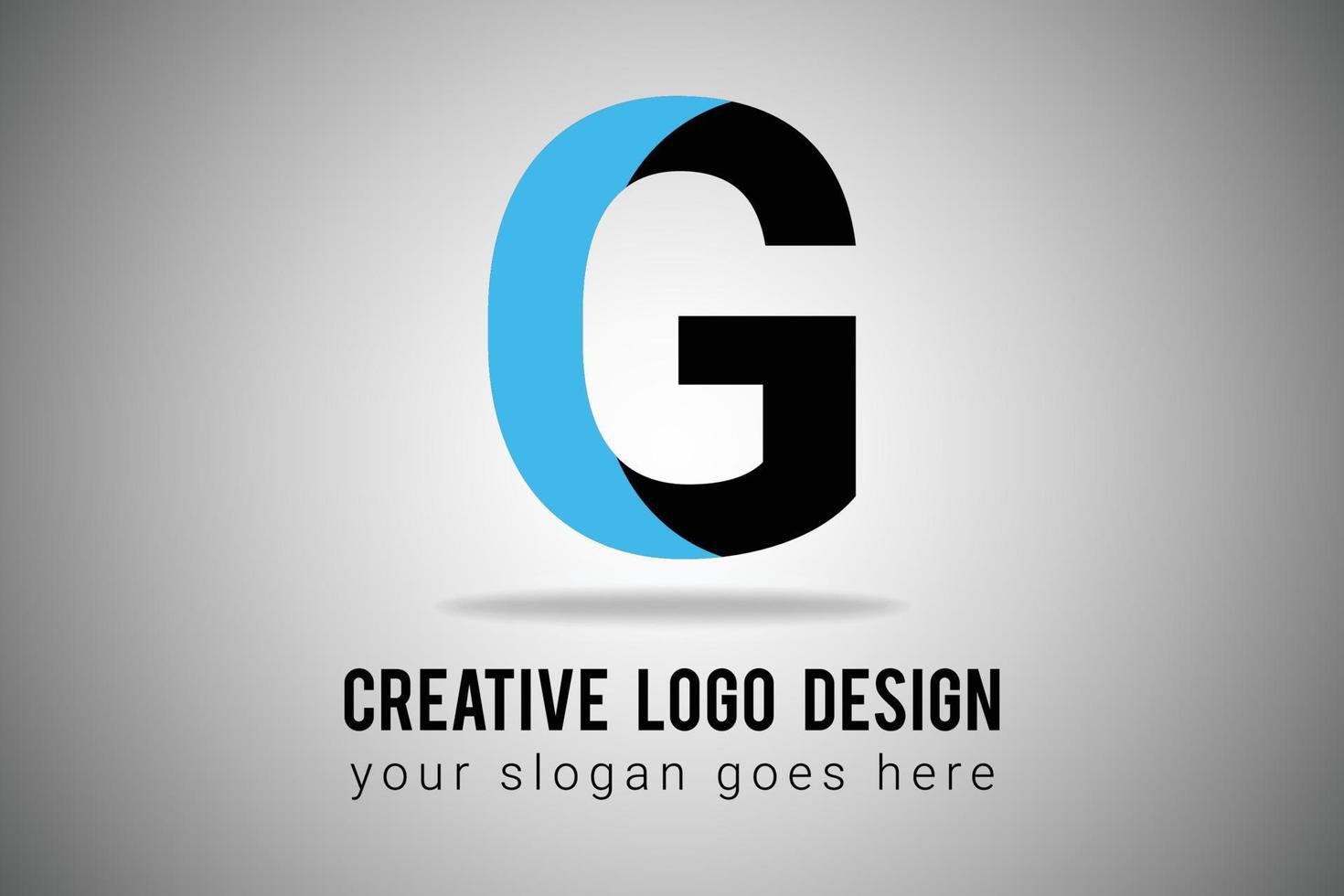 logotipo da letra g em design de logotipo mínimo de cor azul e preto. ilustração em vetor criativo g carta ícone.