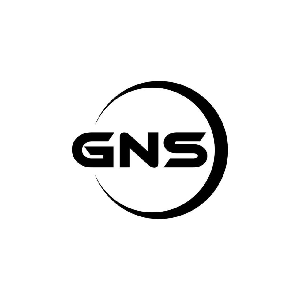 design de logotipo de carta gns na ilustração. logotipo vetorial, desenhos de caligrafia para logotipo, pôster, convite, etc. vetor