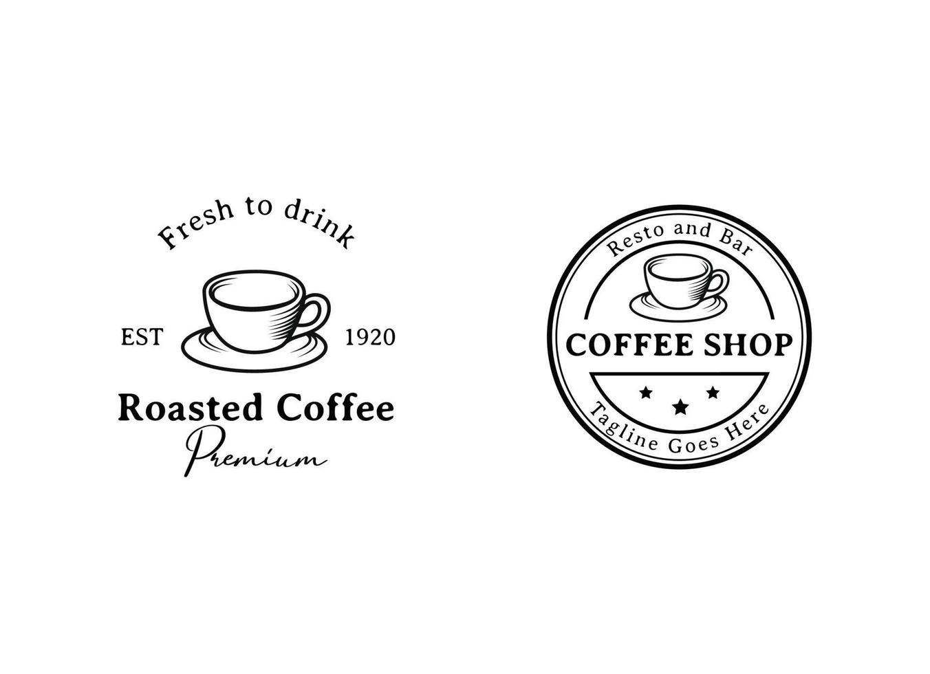 design de logotipo de restaurante e bar de café vetor