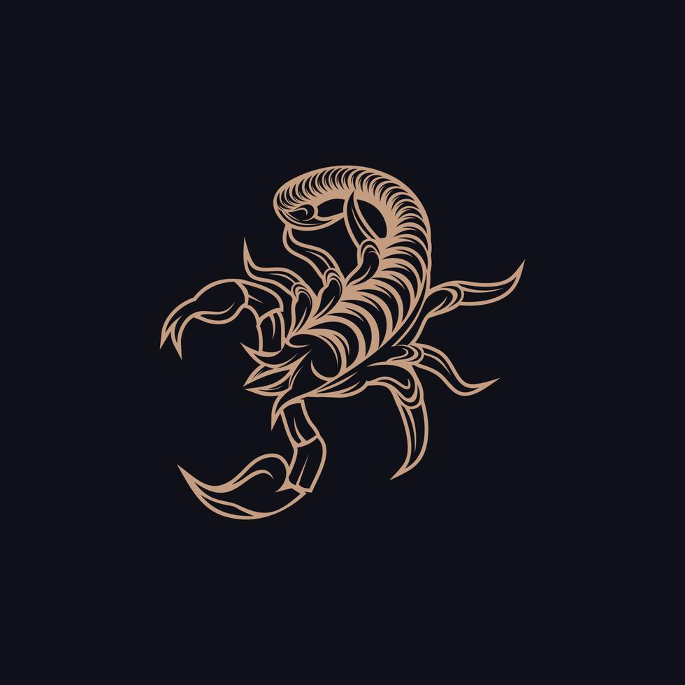 modelo de design de ícone de logotipo de escorpião vetor