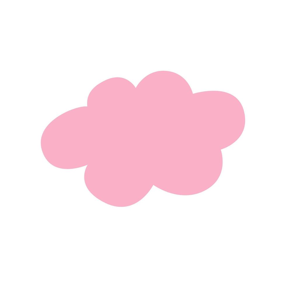 uma pequena nuvem rosa. ilustração vetorial no estilo desenhado à mão. vetor