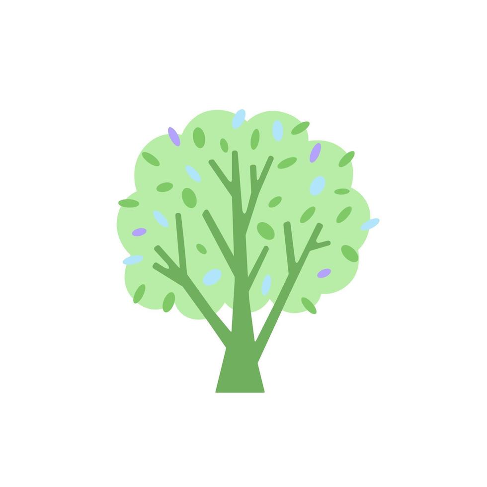 ilustração vetorial para crianças em tons pastel. elemento simples ou logotipo de árvore de primavera vetor