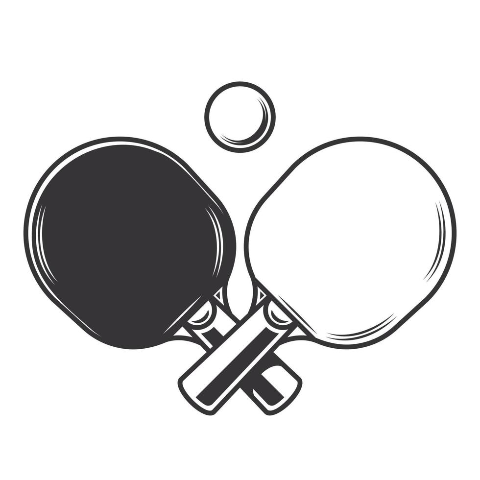 silhueta de tênis de mesa. logotipos ou ícones da arte da linha do clube de ping pong. ilustração vetorial. vetor