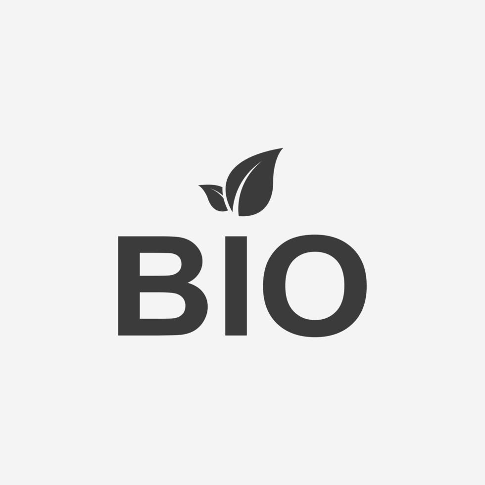 bio, natureza, natural, folha, vetor de ícone orgânico isolado em fundo cinza