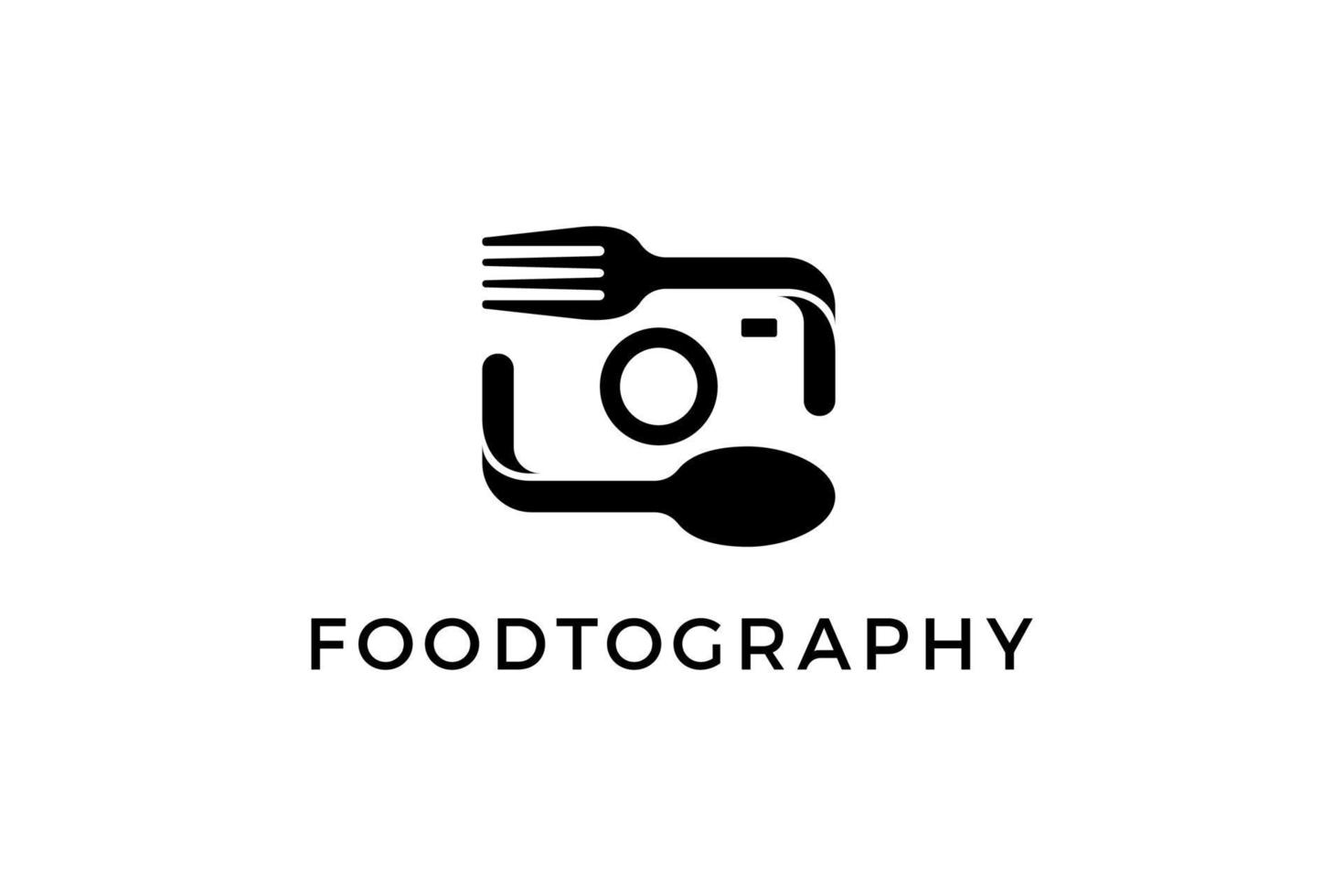 logotipo de fotografia de comida preta vetor