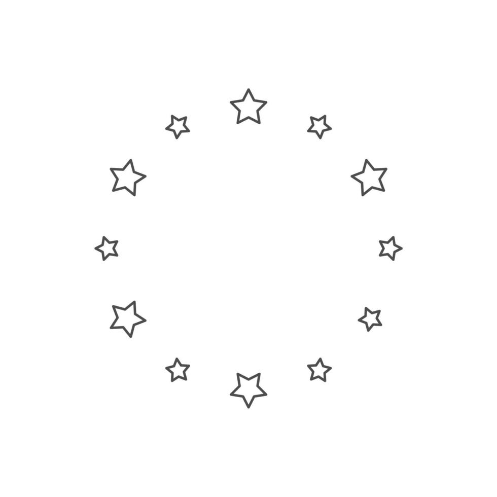 ícone de estrela circular simples no fundo branco vetor