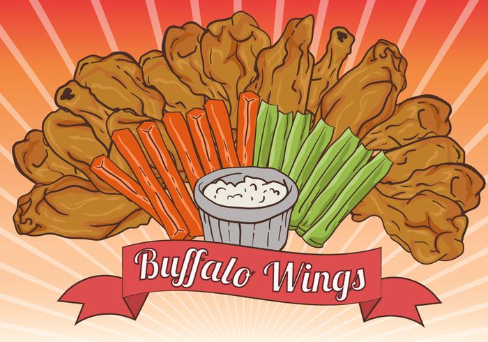 Buffalo Wings com o molho vetor