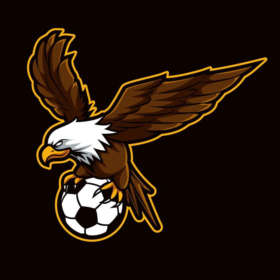 ilustração em vetor logotipo de mascote de futebol de águia voar