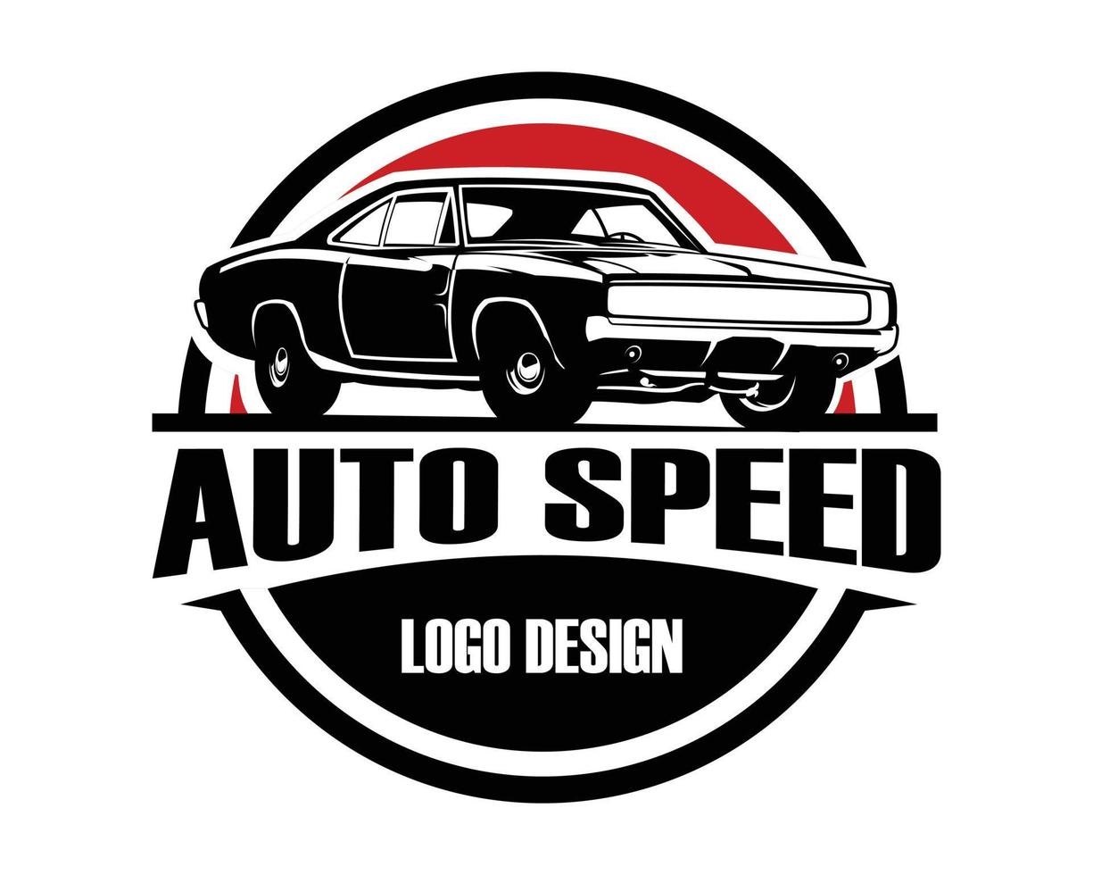 logotipo do carro melhor 1968 dodge hemi carregador para crachá, emblema. fundo branco isolado mostrando do lado disponível no eps 10. vetor