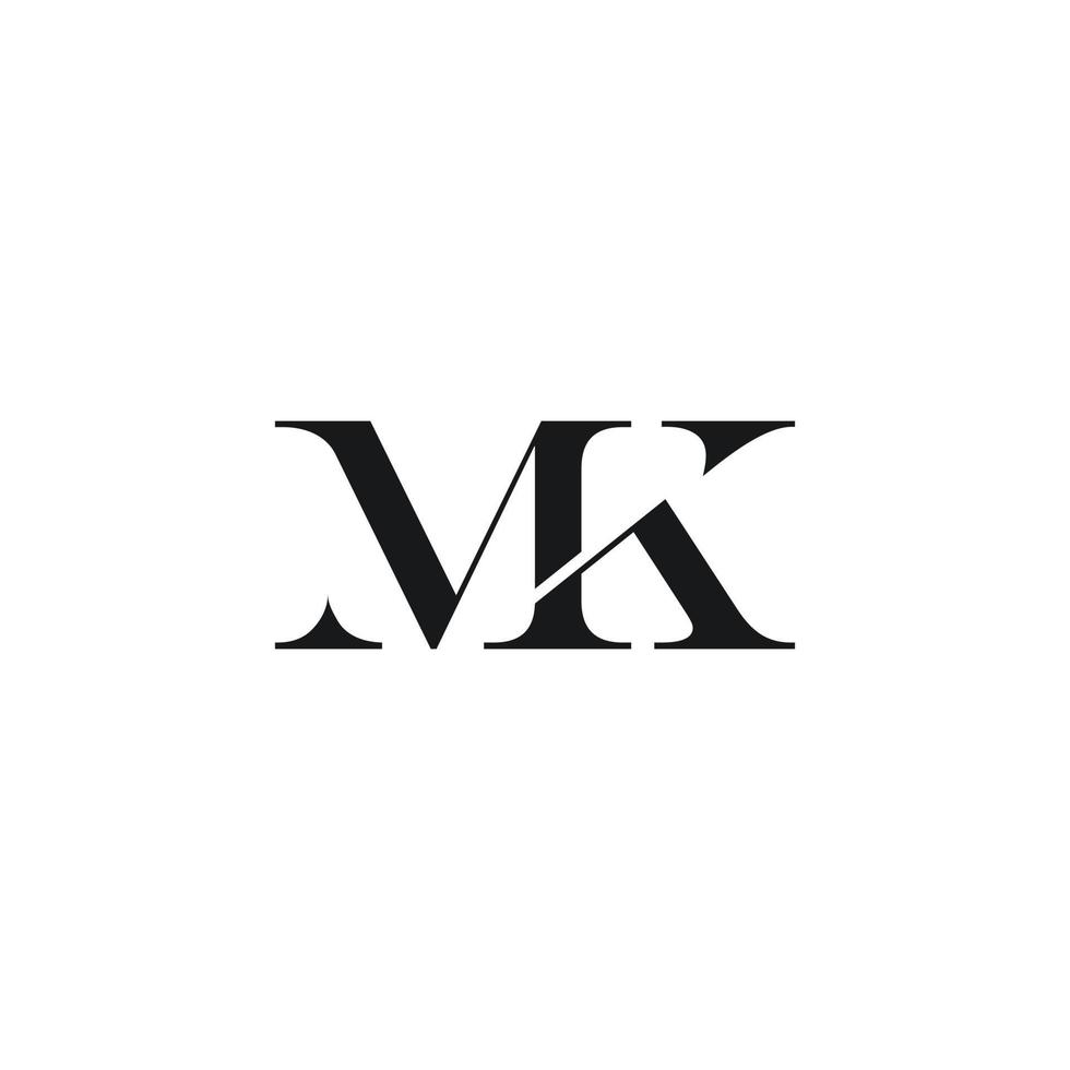 design de logotipo de vetor de monograma de letra de iniciais mk abstrato