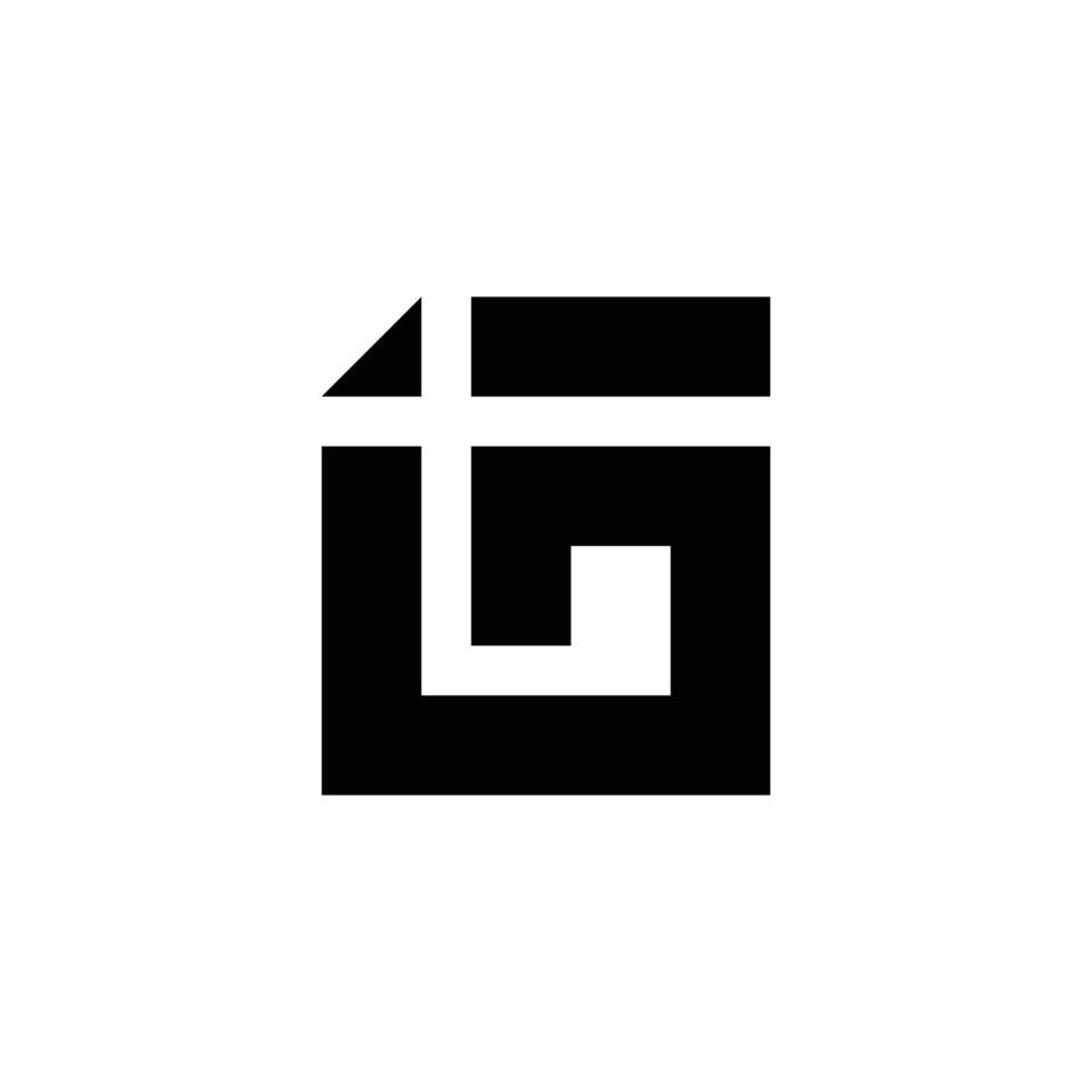 design de logotipo de monograma de iniciais gi gfi abstrato, ícone para negócios, modelo, simples, elegante vetor