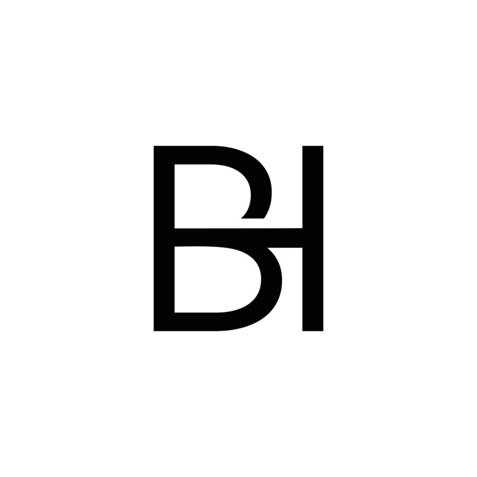 design de logotipo de monograma de iniciais bh abstrato, ícone para negócios, simples, elegante vetor