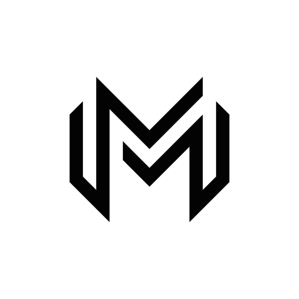 design de logotipo de monograma de iniciais mm abstrato, ícone para negócios, modelo, simples, elegante vetor