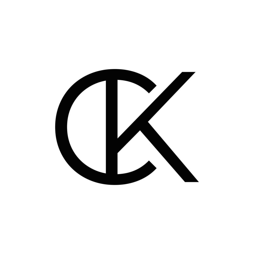 design de logotipo de monograma de iniciais ck abstrato, ícone para negócios, modelo, simples, elegante vetor