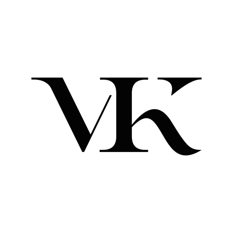 iniciais vk abstratas, design de logotipo vetorial, monograma, ícone para negócios, modelo, simples, elegante vetor