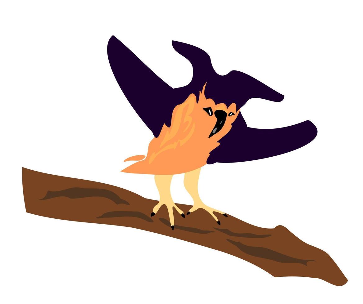vetor de arte dos desenhos animados de monstro de pássaro de halloween