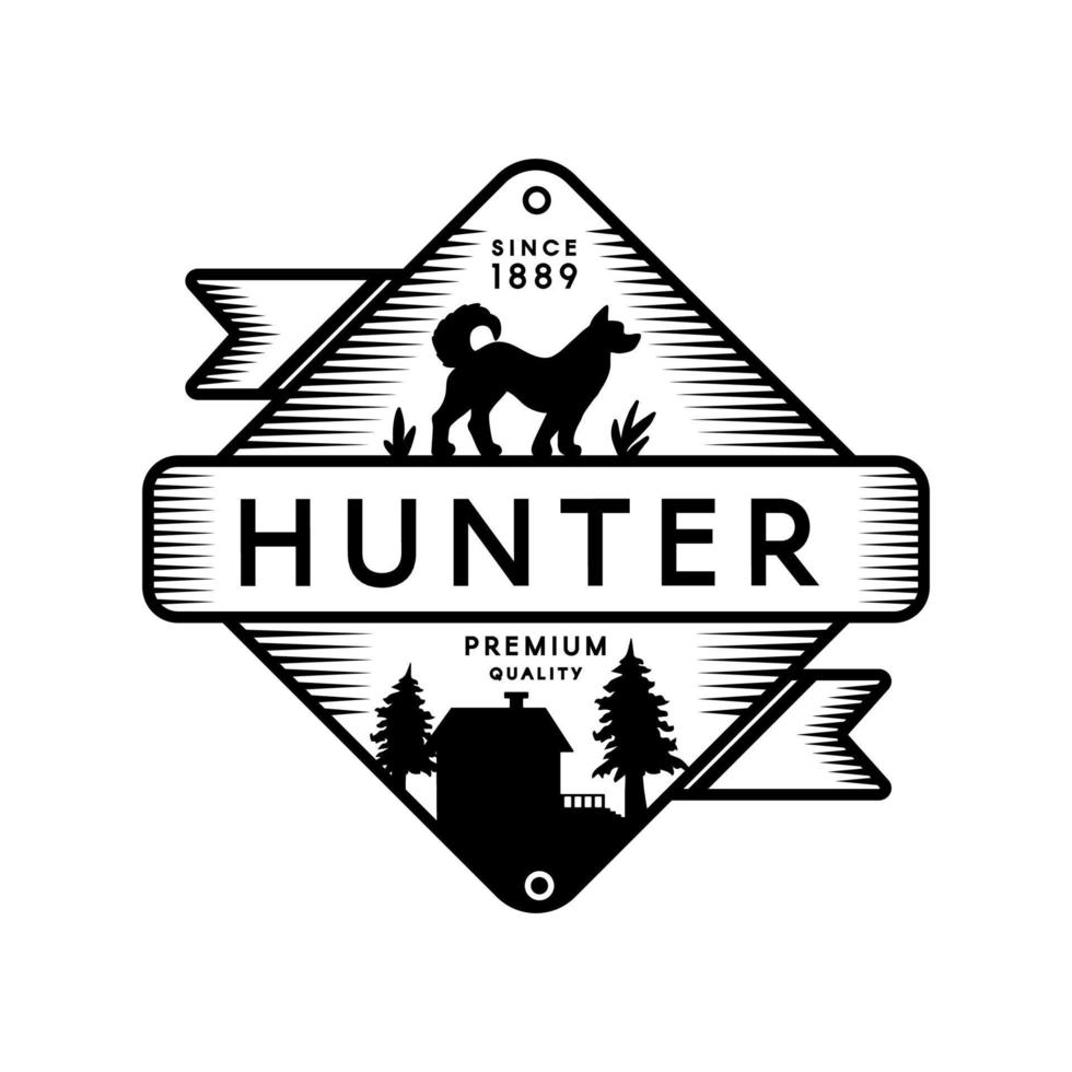 modelo de logotipo de vetor de acampamento de caçadores