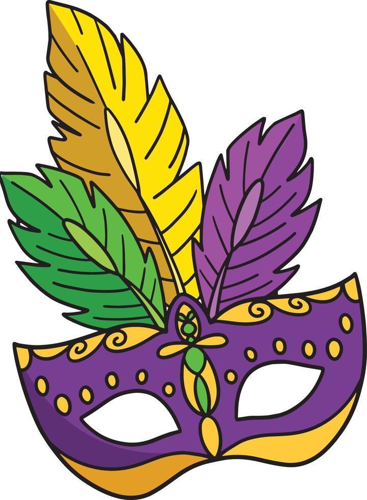 clipart colorido dos desenhos animados da máscara do carnaval vetor