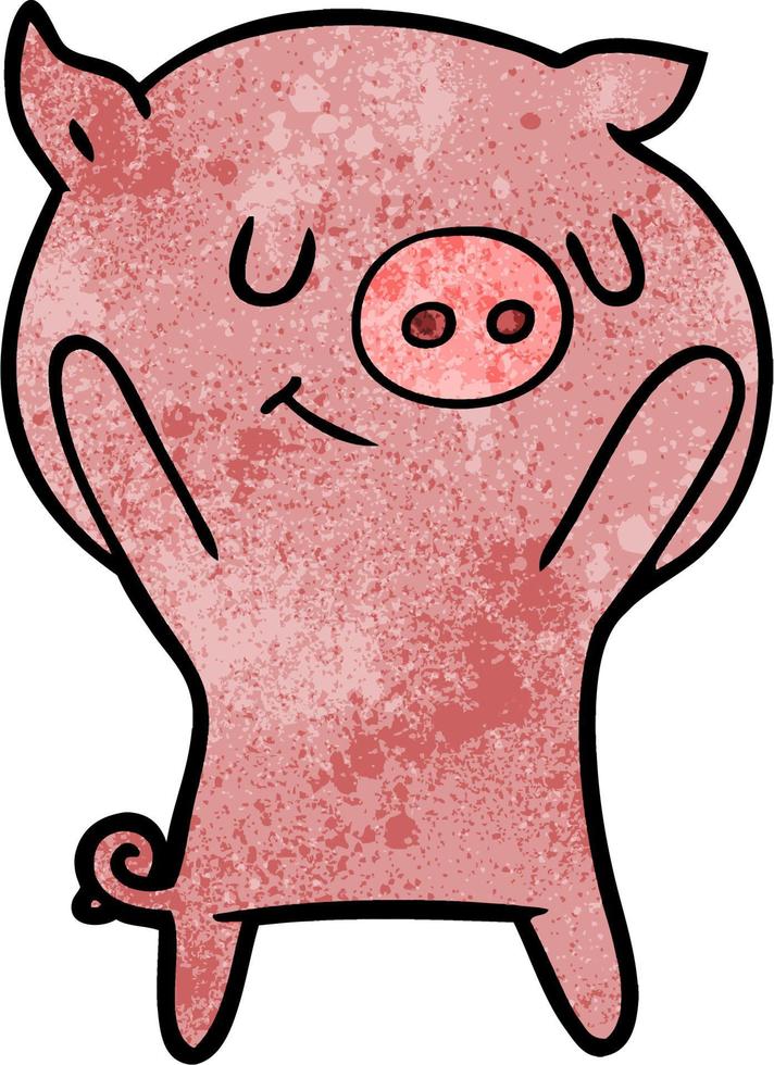 personagem de porco vetor em estilo cartoon