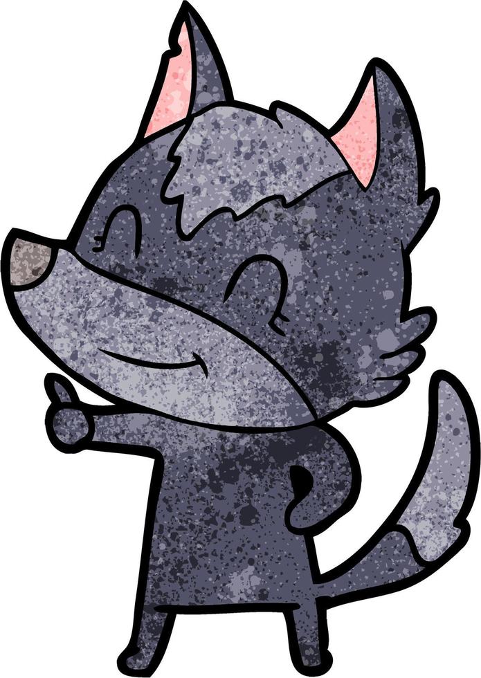 personagem de lobo vetorial em estilo cartoon vetor