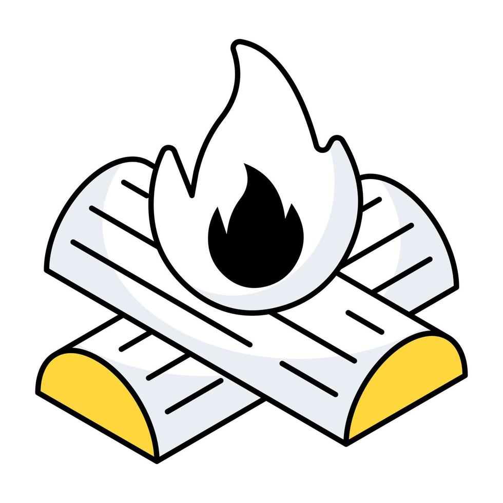 ícone de design perfeito de fogueira vetor